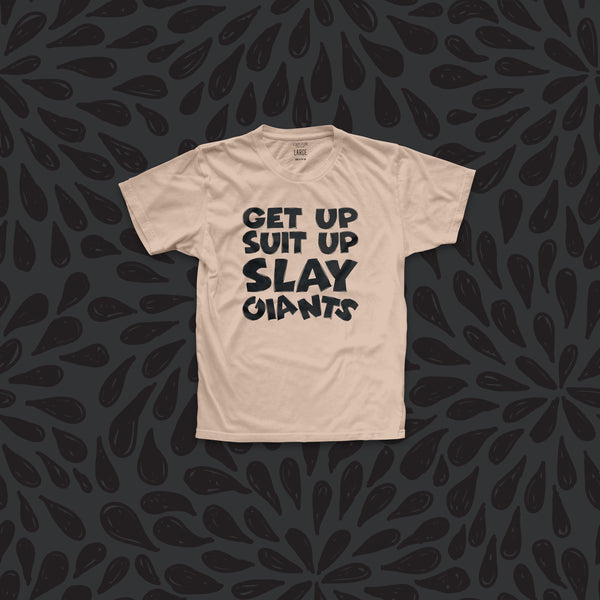 Slay Giants graphic t-shirt (peach/gray)