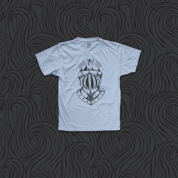 Guard Your Mind graphic t-shirt (ice blue/gray)