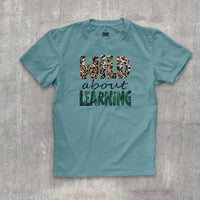 Wild Learning cheetah graphic t-shirt (turquoise)